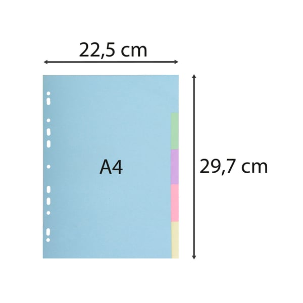 Exacompta 50x Forever Recycled Pastel Dividers, A4 (5 dele) - assorterede farver 1605E