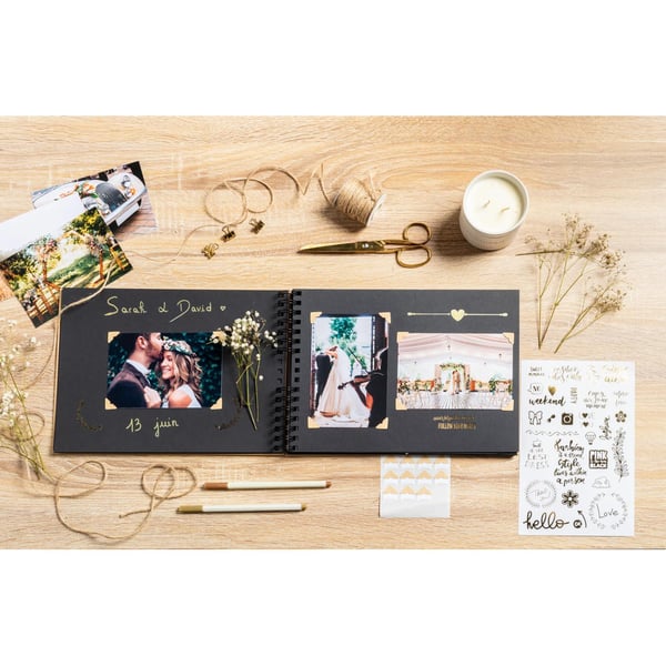 Exacompta Scrapbooking kit album 70 sorte sider Scrap-Addict - brun Kraft 16802E