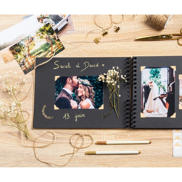 Exacompta Scrapbooking kit album 70 sorte sider Scrap-Addict - brun Kraft 16802E