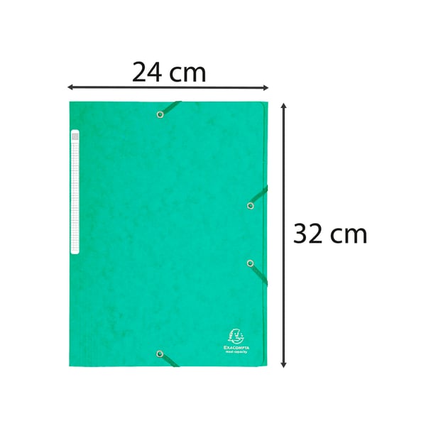 Exacompta 25x 3-flap elastisk mappe Maxi Capacity premium pressboard 425gsm - A4 - Grøn 17103H