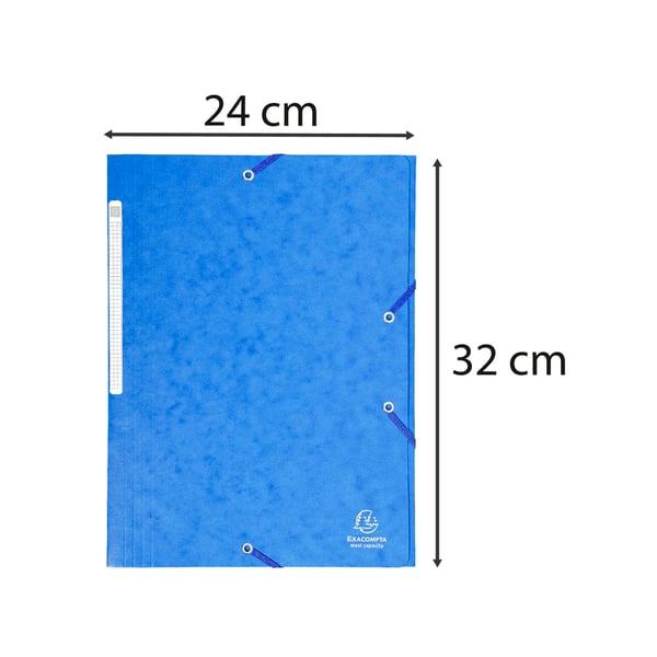 Exacompta 25x 3-flap elastisk mappe Maxi Capacity premium pressboard 425gsm - A4 - Blå 17105H