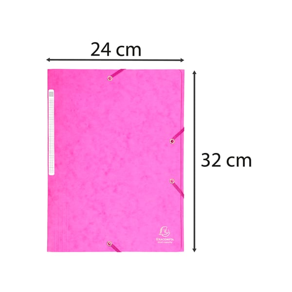 Exacompta 25x 3-flap elastisk mappe Maxi Capacity premium pressboard 425gsm - A4 - Lyserød| 17108H