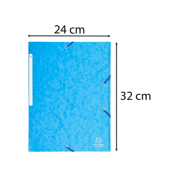 Exacompta 25x 3-flap elastisk mappe Maxi Capacity premium pressboard 425gsm - A4 - turkis 17112H