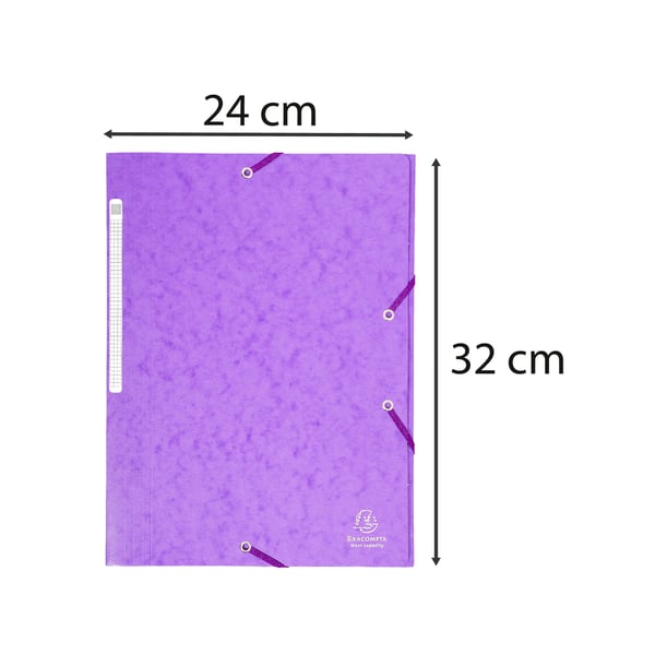 Exacompta 25x 3-flap elastisk mappe Maxi Capacity premium pressboard 425gsm - A4 - Lilla 17115H
