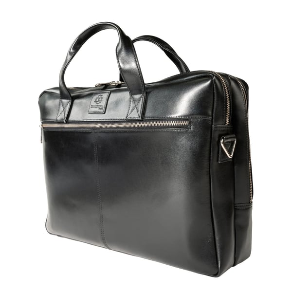 Exacompta Exactive Laptoptaske i laeder med to rum - Sort 17537E