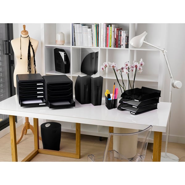 Exacompta 6x EcoBlack Mag Cube genbrugte magasinmappe - Sort 182014D