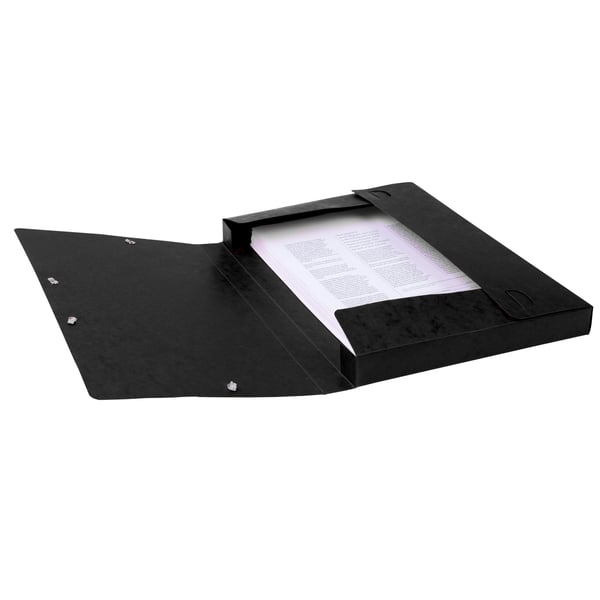 Exacompta 25x Mappe med elastik Cartobox 25mm ryg A4 - Sort 18516H
