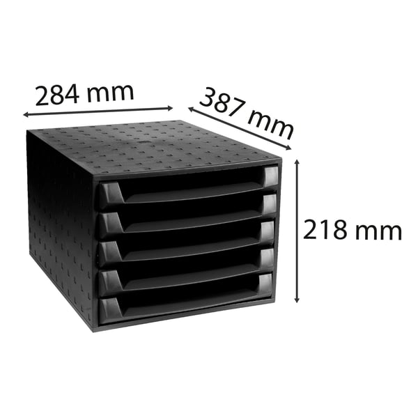 Exacompta THE BOX Recycled EcoBlack Skrivebordsskuffe saet - Sort 221014D