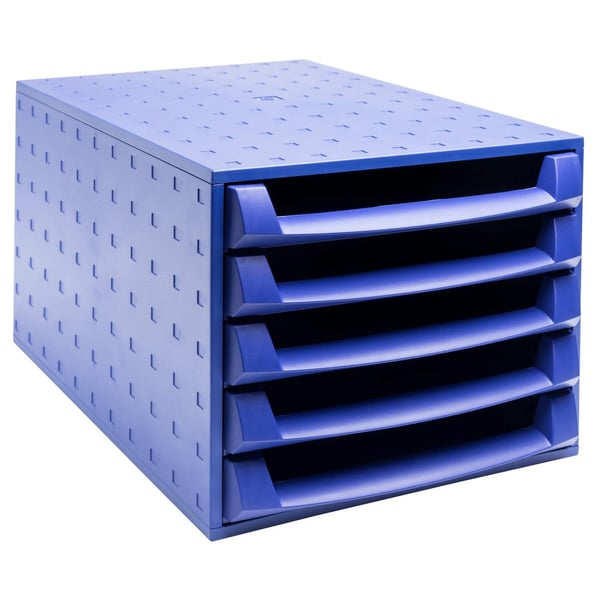 Exacompta Forever Recycled THE BOX saet med åben skuffe - Cobalt blå 221101D