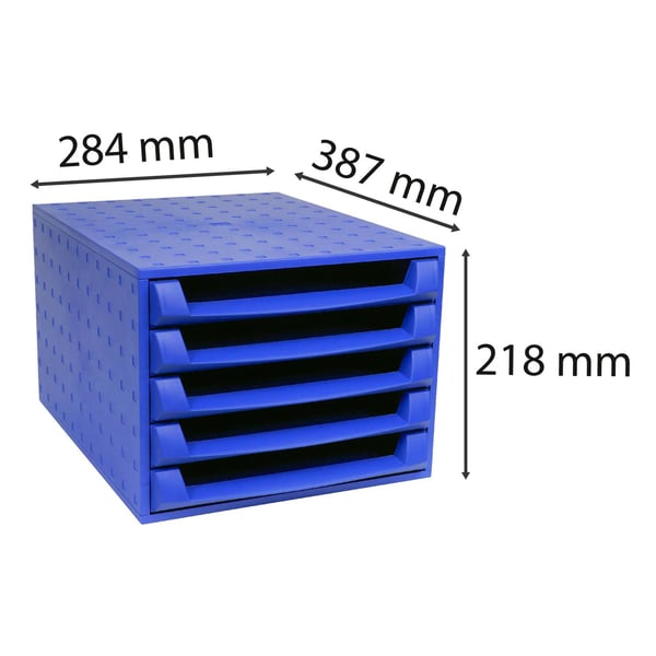 Exacompta Forever Recycled THE BOX saet med åben skuffe - Cobalt blå 221101D