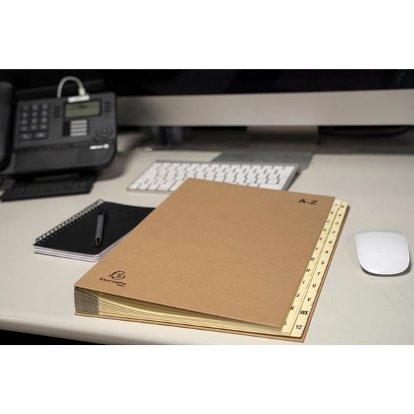 Exacompta File Expanding Multipart Fle A4 Recyled A-Z Brown - brun Kraft 22229E