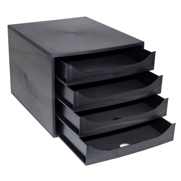 Exacompta ECOBOX Economy skuffesaet (4 skuffer) - Sort 228014D