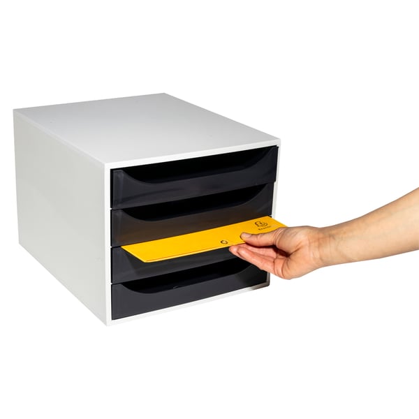 Exacompta ECOBOX Economy skuffesaet (4 skuffer) - Sort 2286014D
