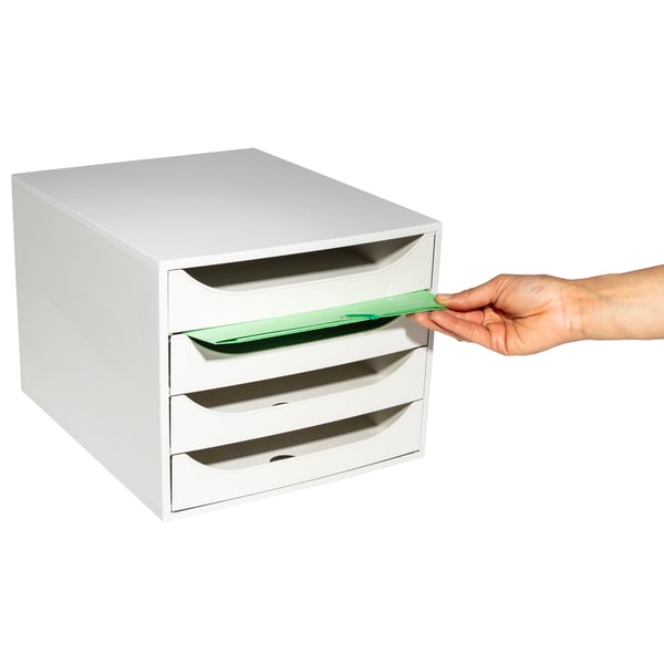 Exacompta ECOBOX Economy skuffesaet (4 skuffer) - Grå 228606D