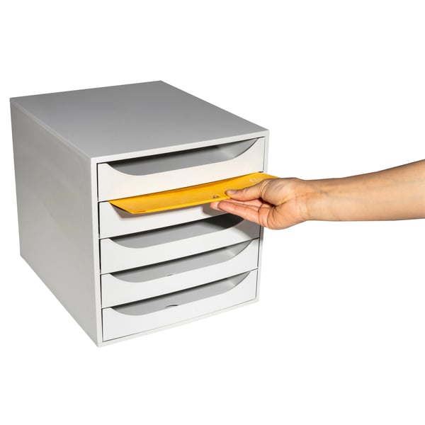 Exacompta ECOBOX+ Economy skuffesaet (5 skuffer) - Grå 229606D