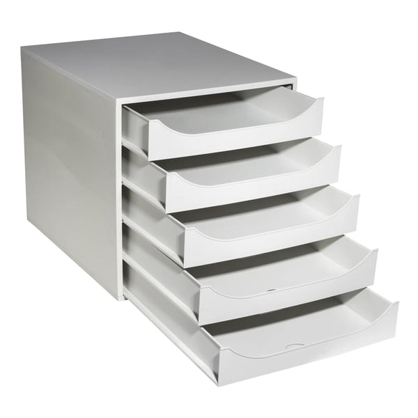 Exacompta ECOBOX+ Economy skuffesaet (5 skuffer) - Grå 229606D