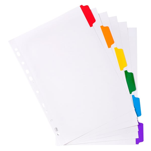 Exacompta 20x Dividers, A4, 160gsm, 6 dele - hvid 2306E