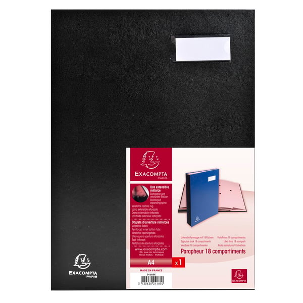 Exacompta Signaturbog Retning 20 rum - A4 - Sort 24211E