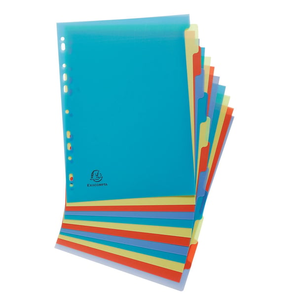 Exacompta 15x Forever Recycled Recycled Dividers, PP, A4, 12 dele - assorterede farver 2712E