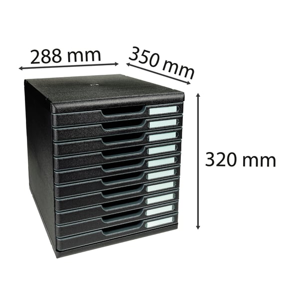 Exacompta MODULO A4 - 10 skuffer Black Office - Sort 302414D
