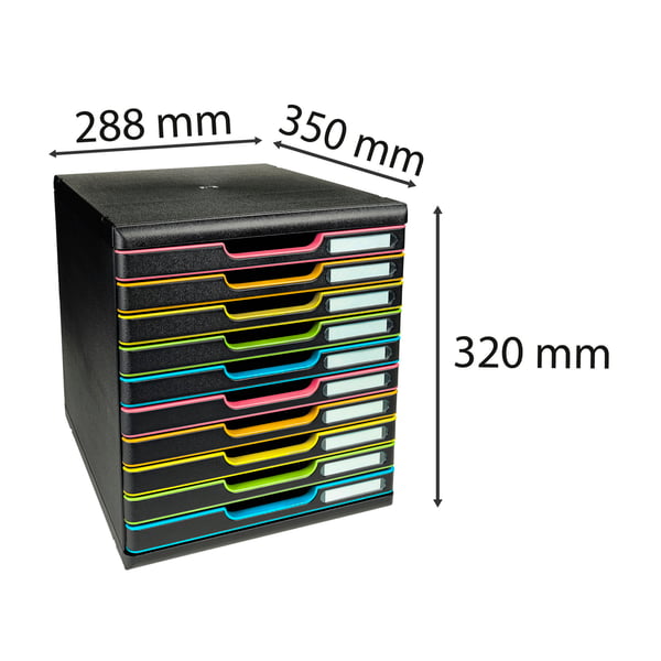 Exacompta MODULO A4 - 10 skuffer Black Office - 302914D