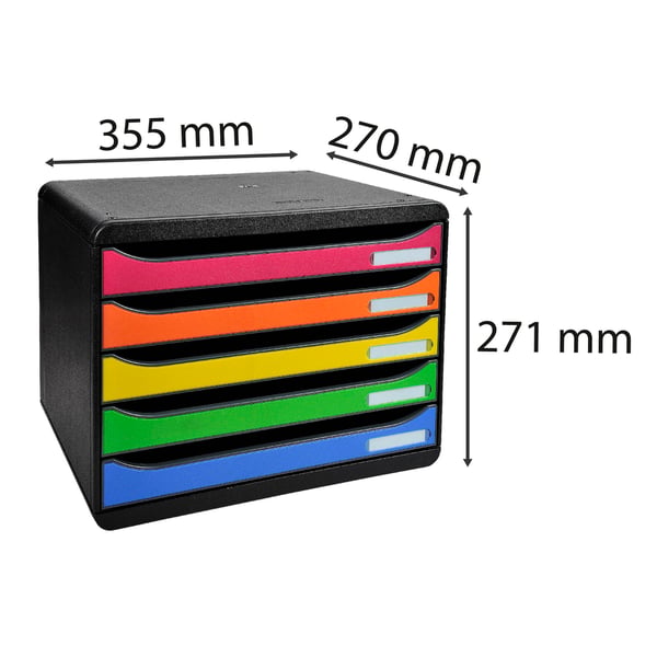 Exacompta BIG-BOX PLUS LANDSCAPE MAXI 4 skuffesaet til skrivebord - 308798D