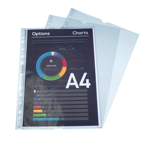 Exacompta 20x PROMO PACK - 2x 25 'Quick Doc'-lommepakker med perforerede lommer, klar PP A4 - Krystal 31048E
