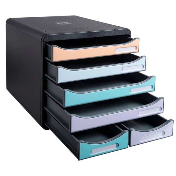 Exacompta Big Box Maxi 6 skuffer Aquarel - assorterede farver 3127296D