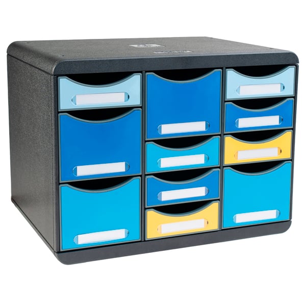 Exacompta Storebox Multi 11 skuffer arkiveringsform Bee Blue - assorterede farver 3137202D