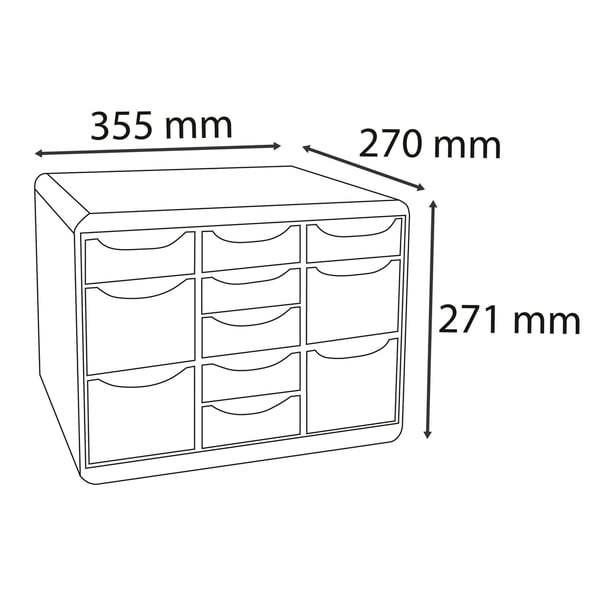 Exacompta Storebox Multi 11 skuffer arkiveringsform Bee Blue - assorterede farver 3137202D