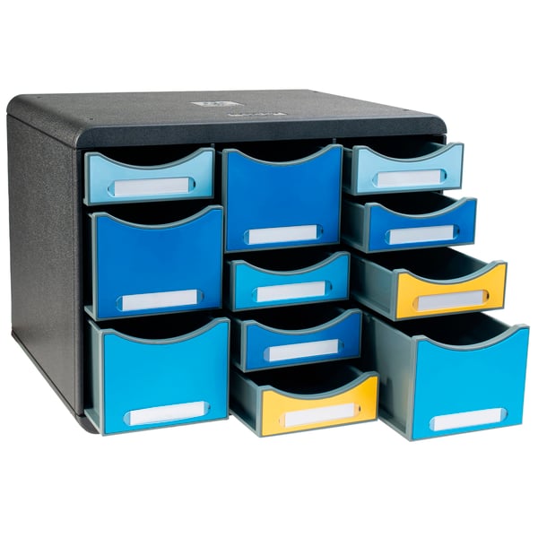 Exacompta Storebox Multi 11 skuffer arkiveringsform Bee Blue - assorterede farver 3137202D