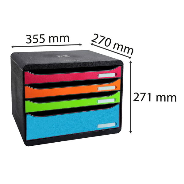 Exacompta BIG-BOX PLUS LANDSCAPE MAXI 4 skuffesaet til skrivebord - 315798D
