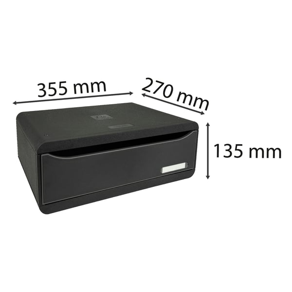 Exacompta TOOLBOX MAXI ECOBlack Recycled Single Drawer Set/Computer Riser - Sort 317714D