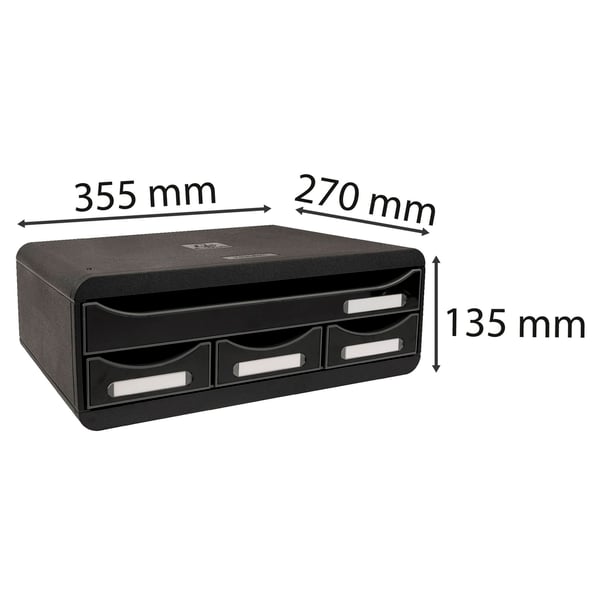 Exacompta TOOLBOX MINI 4 skuffer Sort kontor - 319714D