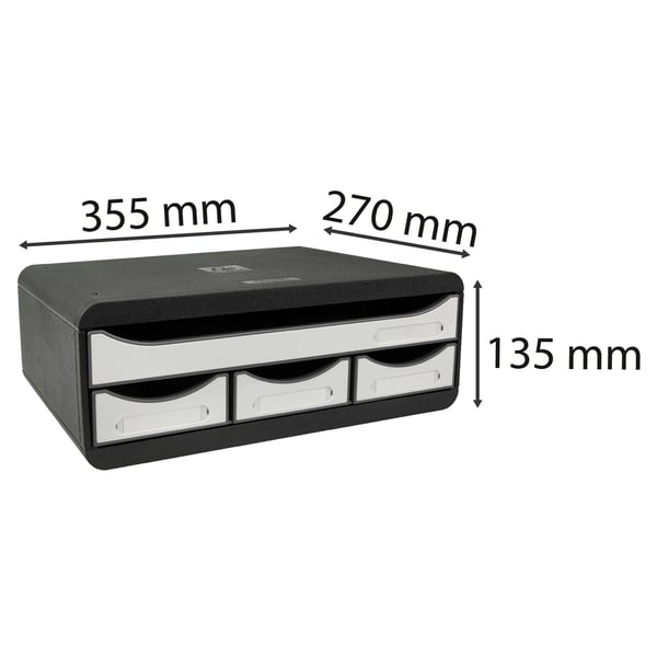 Exacompta TOOLBOX MINI 4 skuffer Sort kontor - 3197213D