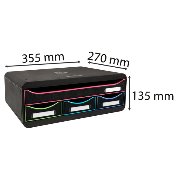Exacompta TOOLBOX MINI 4 skuffer Sort kontor - 319914D