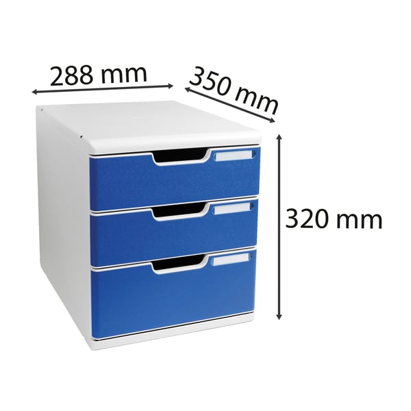Exacompta MODULO A4 - 5 skuffer Sort kontor - Blå 325003D