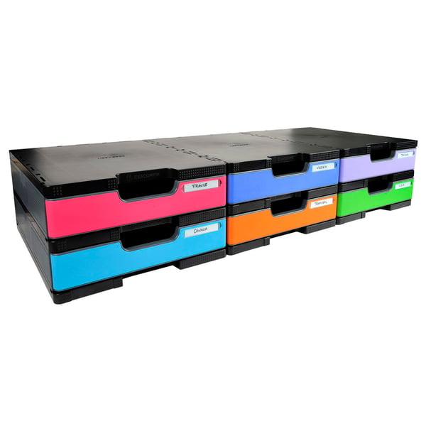 Exacompta EcoBlack MODULODOC genbrugsskuffe med sort panel - Mørkegrå 340714D