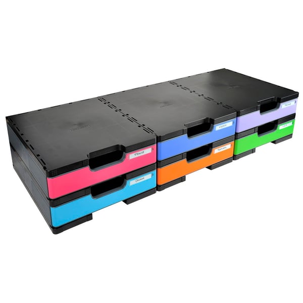 Exacompta EcoBlack MODULODOC genbrugsskuffe med sort panel - Mørkegrå 340714D