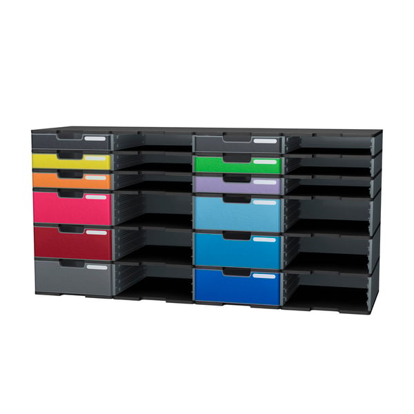 Exacompta EcoBlack MODULODOC genbrugsskuffe med sort panel - Mørkegrå 340714D