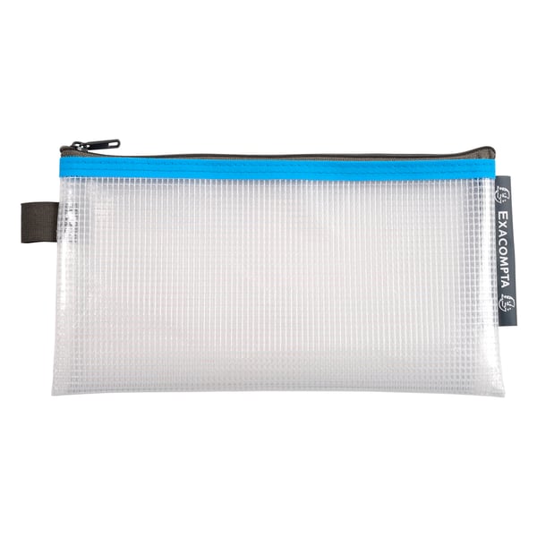 Exacompta 10x lomme-/blyantaesker med lynlås i blød plast (DL 10X21cm) - assorterede farver 34130E