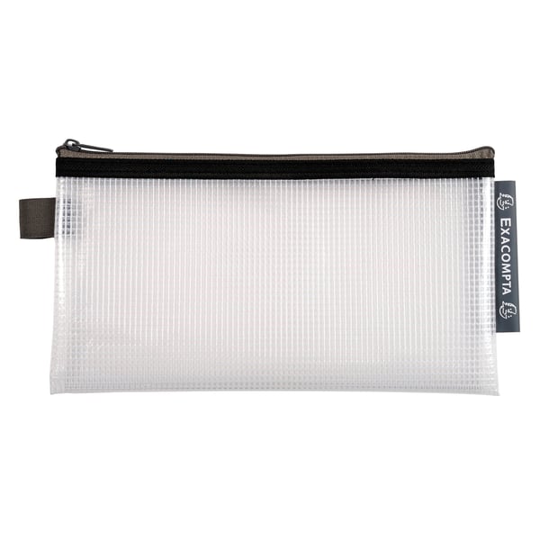 Exacompta 10x lomme-/blyantaesker med lynlås i blød plast (DL 10X21cm) - assorterede farver 34130E