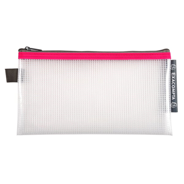 Exacompta 10x lomme-/blyantaesker med lynlås i blød plast (DL 10X21cm) - assorterede farver 34130E