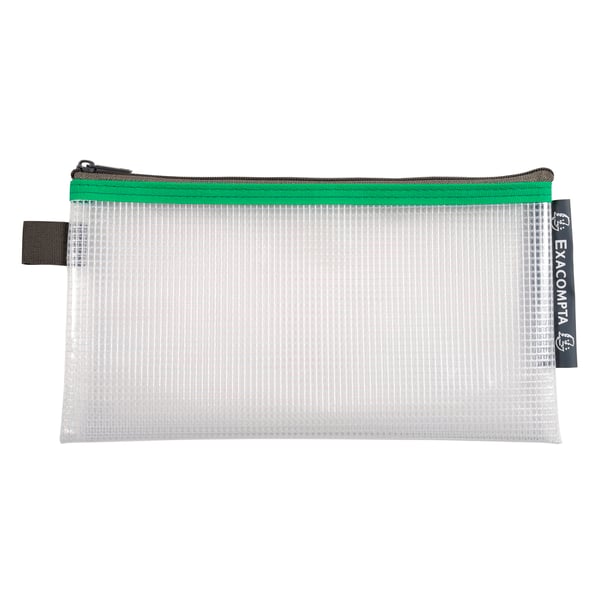 Exacompta 10x lomme-/blyantaesker med lynlås i blød plast (DL 10X21cm) - assorterede farver 34130E