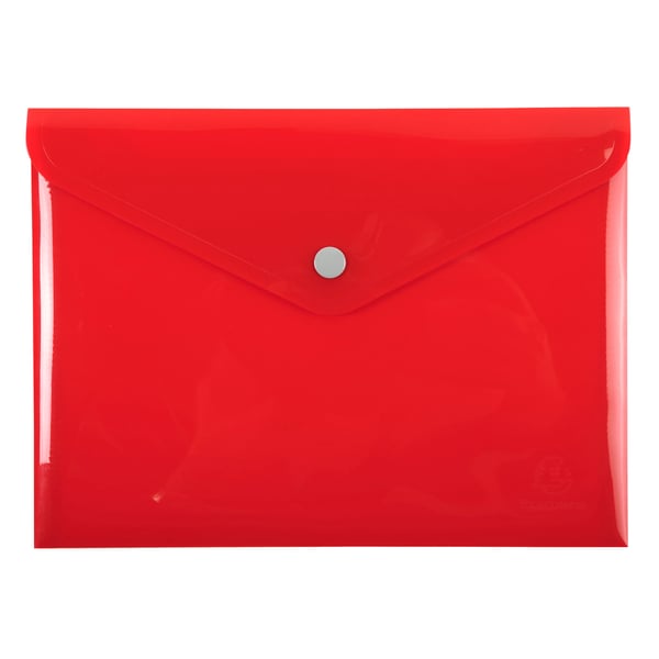 Exacompta 30x Iderama PP Press-Stud Pocket Envelope, A5 størrelse - assorterede farver 34440E