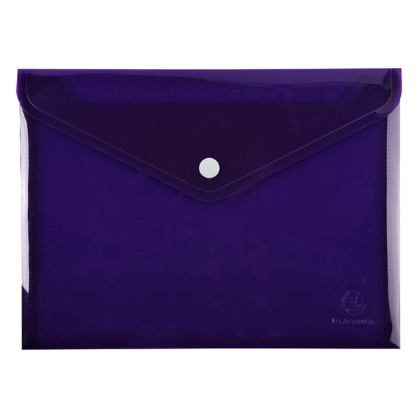 Exacompta 30x Iderama PP Press-Stud Pocket Envelope, A5 størrelse - assorterede farver 34440E