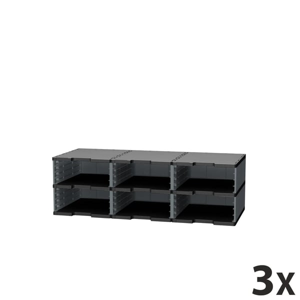 Exacompta EcoBlack MODULODOC genbrugsskuffe med sort panel i Jumbo-format - Mørkegrå 360714D