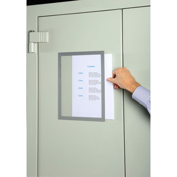 Exacompta 5x magnetisk lomme/skiltholder til arbejdsmiljø/farer med magnetisk display (A4) - Sølv 39200E