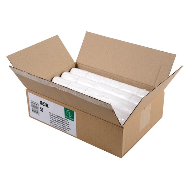 Exacompta 50x Pakke med 10 BPA-fri kvitteringsruller 1 lag 55g 57x40mm - hvid 40339E
