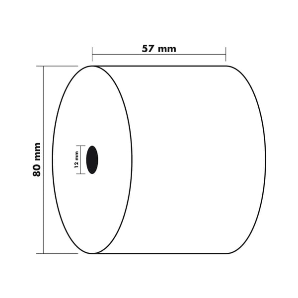 Exacompta 50x Rulle til kasseapparat og vejeapparat 57x80x12x76 - hvid 40340E